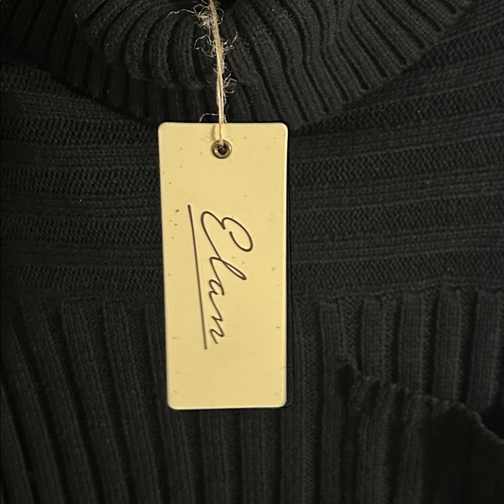 NWT Elan Ribbed Turtleneck Black Tunic Sweater Size Small - Picture 11 of 13
